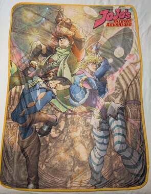 JoJo's Bizarre Adventure Fleece Throw Blanket Battle Tendency Joseph Caesar 60"